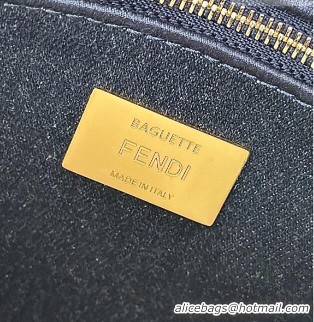 Buy Cheap Fendi Baguette Bag in Dark Blue Denim-effect FF Jacquard 8679 2026 Top