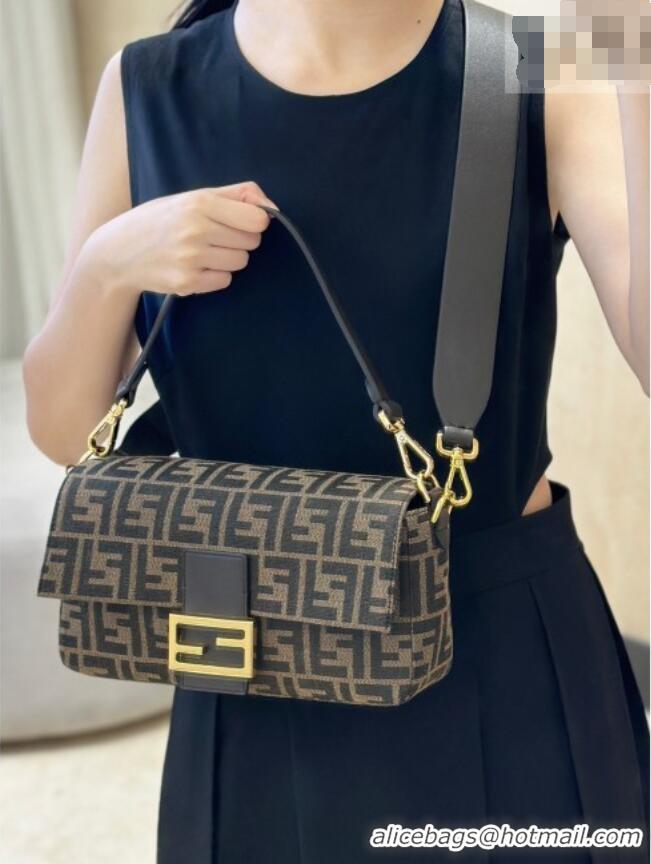 Promotional Fendi Baguette Bag in Tobacco Brown FF Jacquard Fabric 8679 Brown/Gold 2026 Top