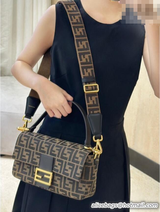 Promotional Fendi Baguette Bag in Tobacco Brown FF Jacquard Fabric 8679 Brown/Gold 2026 Top