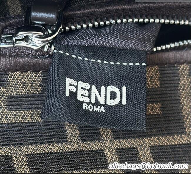 Luxury Cheap Fendi Baguette Bag in Tobacco Brown FF Jacquard Fabric 8679 Brown/Silver 2026 Top