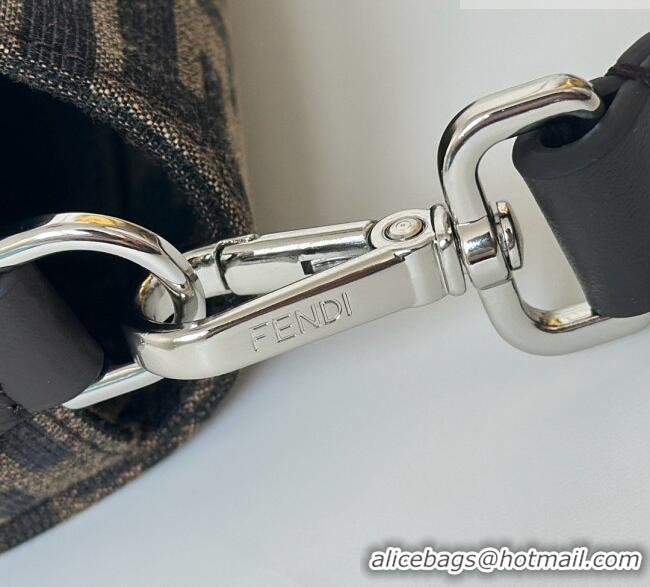 Luxury Cheap Fendi Baguette Bag in Tobacco Brown FF Jacquard Fabric 8679 Brown/Silver 2026 Top