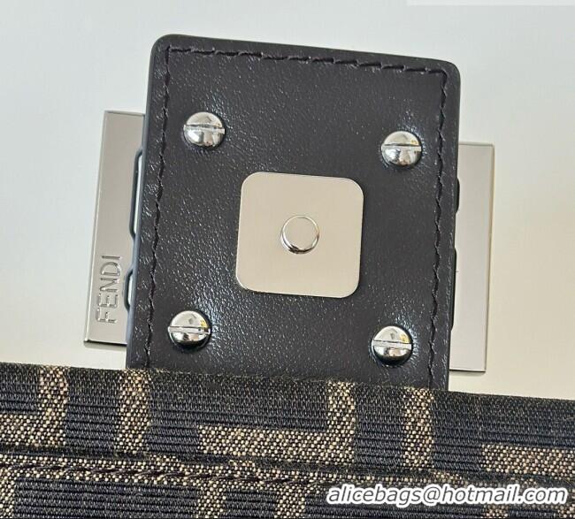 Luxury Cheap Fendi Baguette Bag in Tobacco Brown FF Jacquard Fabric 8679 Brown/Silver 2026 Top