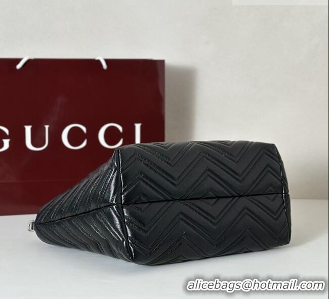 Top Quality Gucci GG Marmont Medium Tote Bag in Matelassé Chevron Nappa Leather 855279 Black 2026