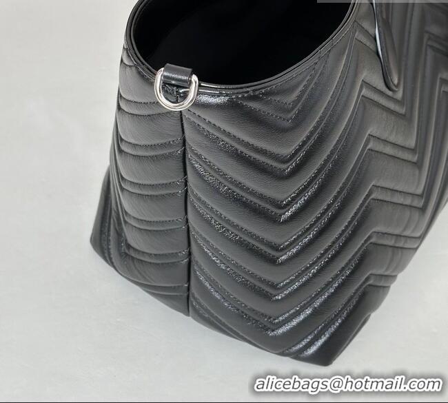 Top Quality Gucci GG Marmont Medium Tote Bag in Matelassé Chevron Nappa Leather 855279 Black 2026