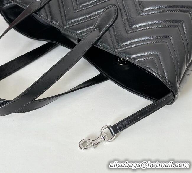 Top Quality Gucci GG Marmont Medium Tote Bag in Matelassé Chevron Nappa Leather 855279 Black 2026