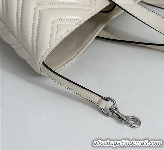 Buy Fashionable Gucci GG Marmont Medium Tote Bag in Matelassé Chevron Nappa Leather 855279 White 2026