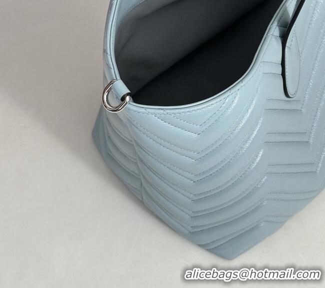 Best Product Gucci GG Marmont Medium Tote Bag in Matelassé Chevron Nappa Leather 855279 Blue 2026