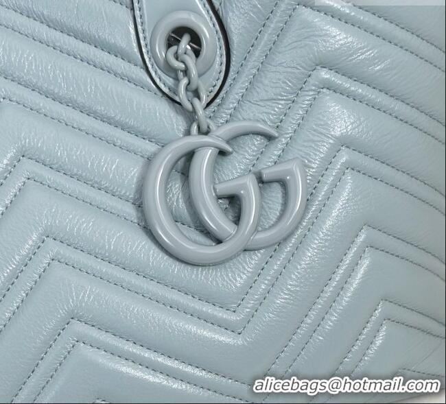 Best Product Gucci GG Marmont Medium Tote Bag in Matelassé Chevron Nappa Leather 855279 Blue 2026