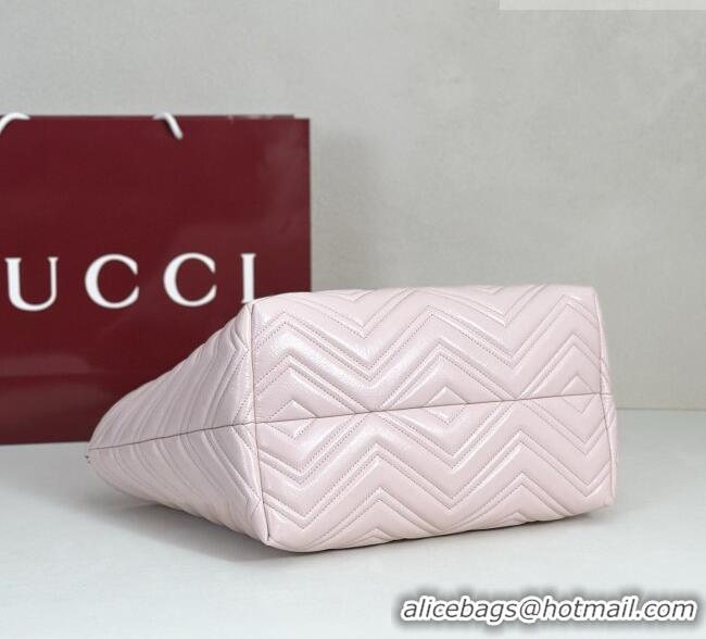 New Fashion Gucci GG Marmont Medium Tote Bag in Matelassé Chevron Nappa Leather 855279 Pink 2026