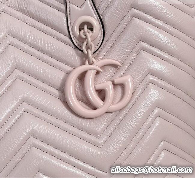 New Fashion Gucci GG Marmont Medium Tote Bag in Matelassé Chevron Nappa Leather 855279 Pink 2026