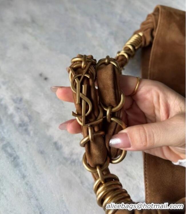 Grade Price Saint Laurent Amalia Bag in Suede with Chain 834750 Brown 2026 Top Quality