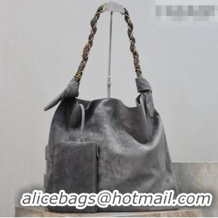 Luxury Discount Saint Laurent Amalia Bag in Suede with Chain 834750 Grey 2026