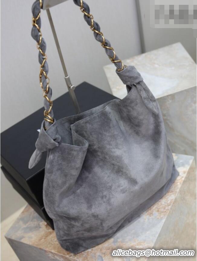 Luxury Discount Saint Laurent Amalia Bag in Suede with Chain 834750 Grey 2026