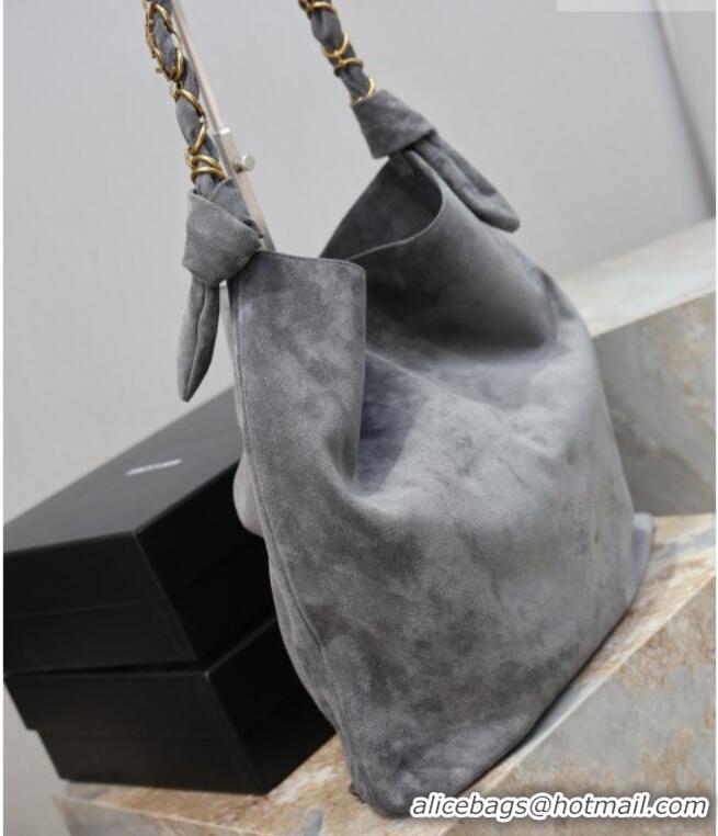 Luxury Discount Saint Laurent Amalia Bag in Suede with Chain 834750 Grey 2026