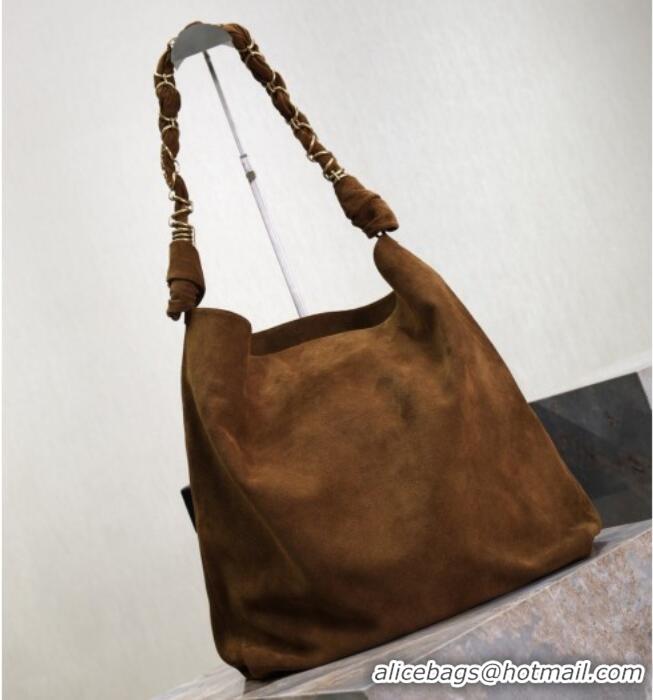 Luxury Discount Saint Laurent Amalia Bag in Suede with Chain 834750 Brown 2026