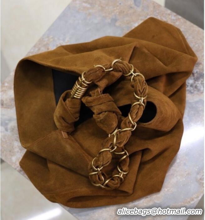 Luxury Discount Saint Laurent Amalia Bag in Suede with Chain 834750 Brown 2026