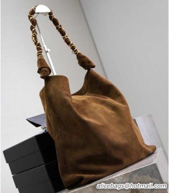 Luxury Discount Saint Laurent Amalia Bag in Suede with Chain 834750 Brown 2026