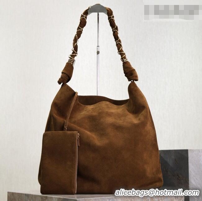Luxury Discount Saint Laurent Amalia Bag in Suede with Chain 834750 Brown 2026