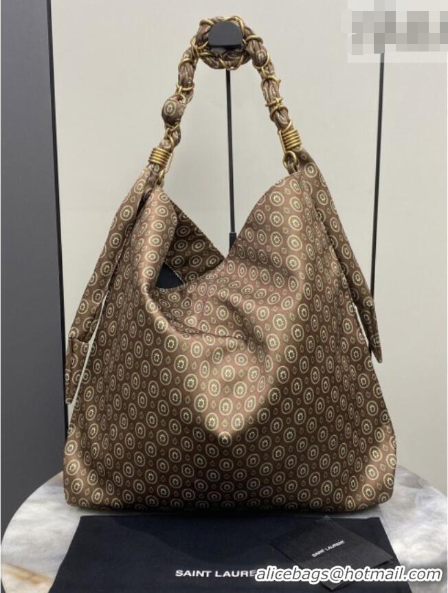 Top Grade Saint Laurent Amalia Bag in Print Fabric with Chain 834750 Brown 2026