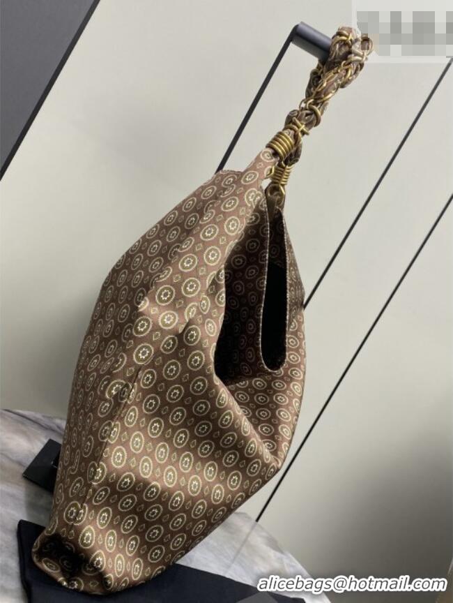 Top Grade Saint Laurent Amalia Bag in Print Fabric with Chain 834750 Brown 2026