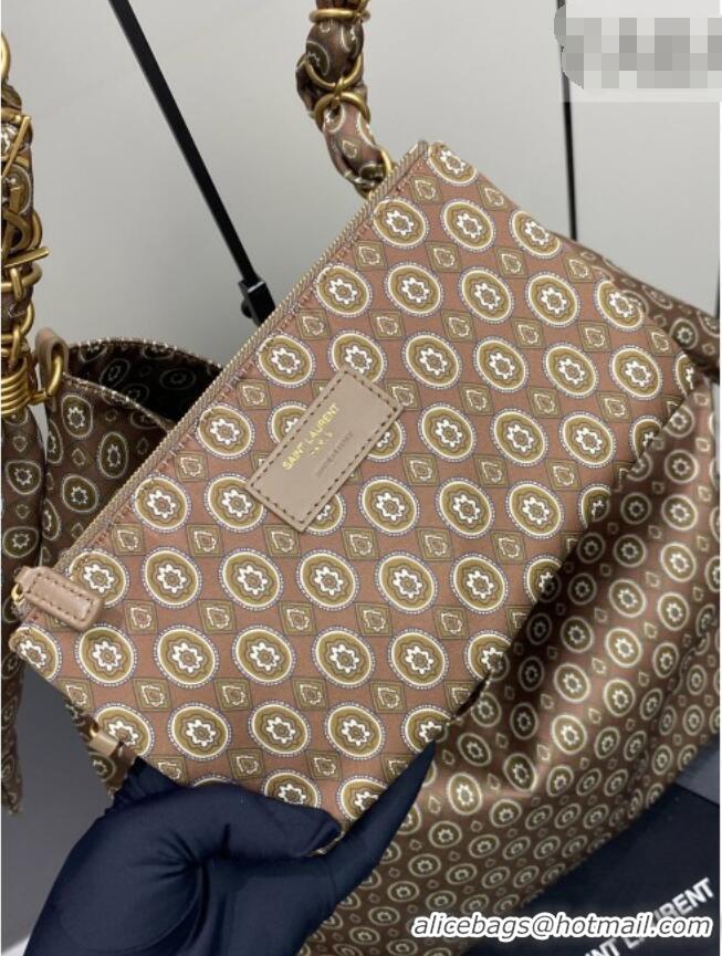 Top Grade Saint Laurent Amalia Bag in Print Fabric with Chain 834750 Brown 2026