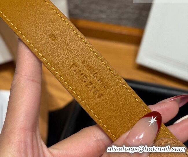 Best Product Celine Triomphe Medium Belt 2.5cm with Pin Buckle in Suede CE031604 Beige/Gold 2026