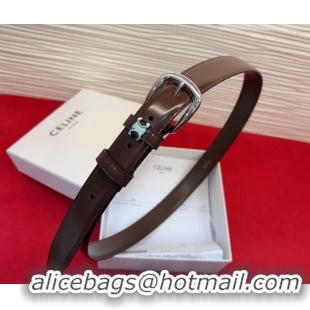 Chic Discount Celine Elegant Charm Triomphe Belt 2.5cm with Gold-Tone Pin Buckle in Shiny Leather 16052 Chocolate 2026