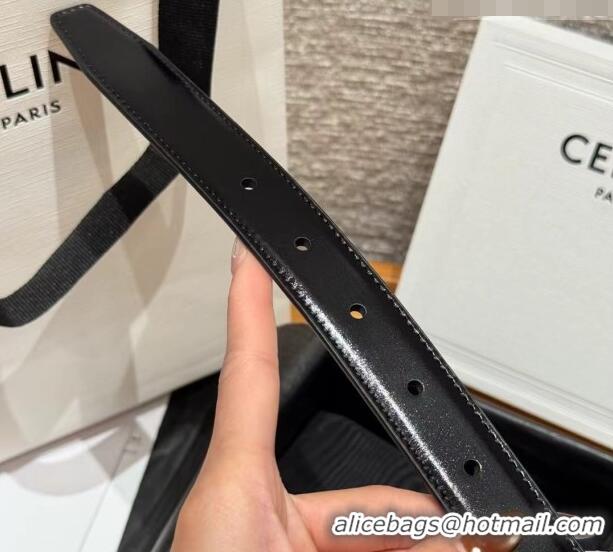 Good Looking Celine Disc Belt 2.5cm in Taurillon Leather B100L6ATZ Black/Burgundy 2026