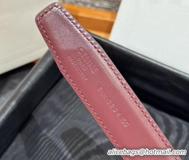 Good Looking Celine Disc Belt 2.5cm in Taurillon Leather B100L6ATZ Black/Burgundy 2026