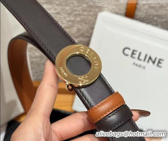 Market Sells Celine Disc Belt 2.5cm taurillon Leather B100L6ATZ Black/Brown 2026
