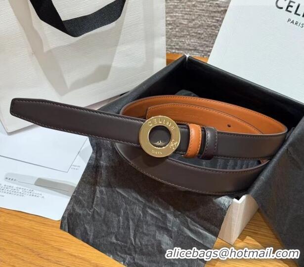 Market Sells Celine Disc Belt 2.5cm taurillon Leather B100L6ATZ Black/Brown 2026