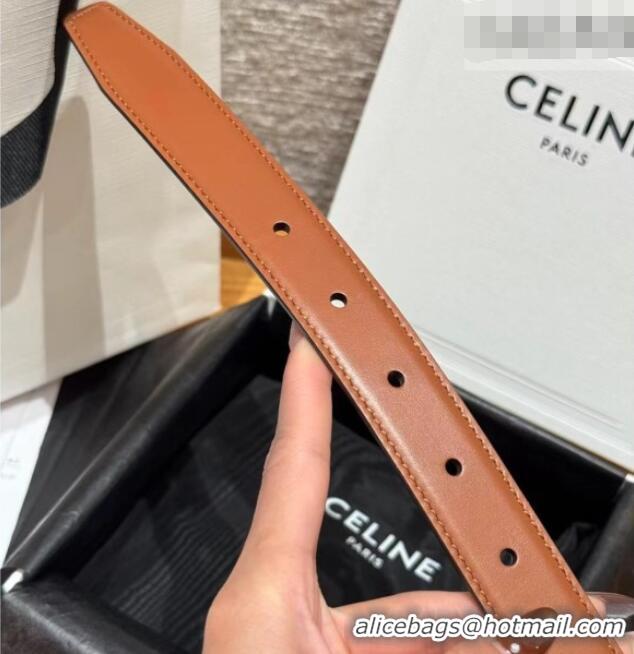 Best Product Celine Disc Belt 2.5cm taurillon Leather B100L6ATZ White/Brown 2026