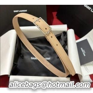 Well Crafted Saint Laurent New Cassandre Belt 2cm in Calf Leather 0617 Beige 2025