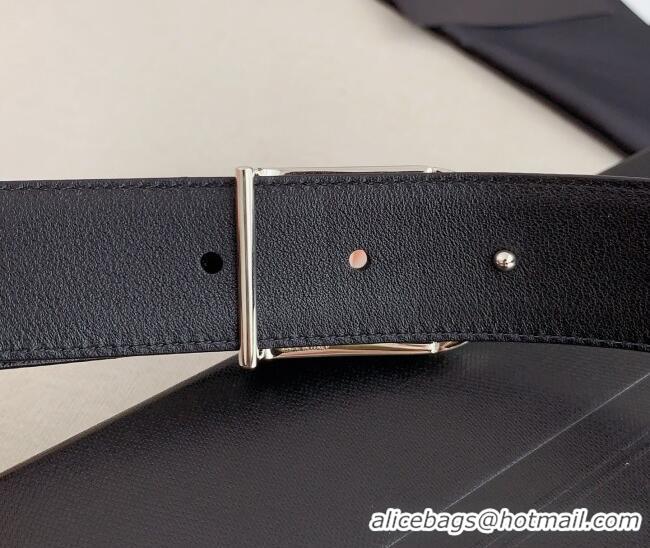 Top Quality Saint Laurent Reversible Patent Leather Belt 3cm 0617 Black/Silver 2025