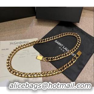 Luxury Cheap Saint Laurent Gold-Tone Chain Belt Y0618 2025
