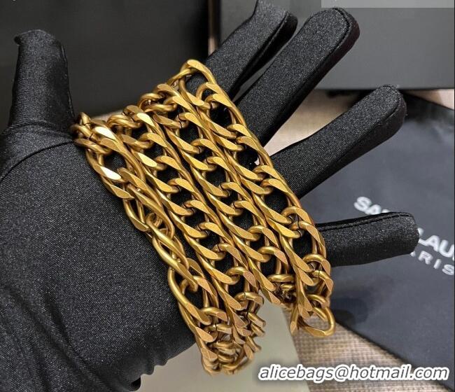 Luxury Cheap Saint Laurent Gold-Tone Chain Belt Y0618 2025