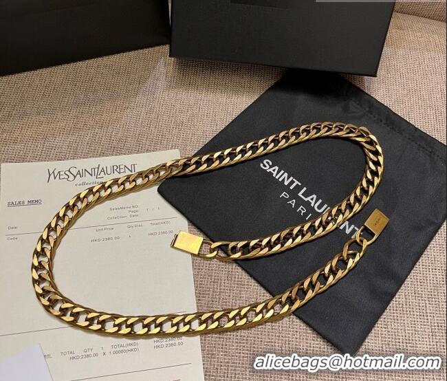 Luxury Cheap Saint Laurent Gold-Tone Chain Belt Y0618 2025