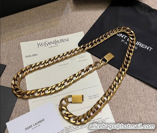 Luxury Cheap Saint Laurent Gold-Tone Chain Belt Y0618 2025