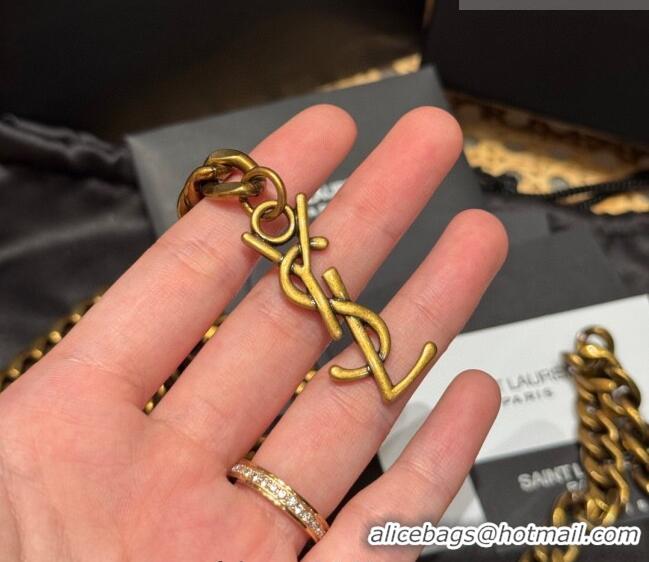 Best Price Saint Laurent YSL Metal-tone Chain Belt 0724 Aged Gold 2025