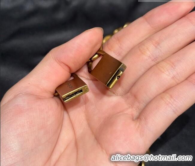 Top Quality Saint Laurent Wide Gold-Tone Chain Belt 0724 Aged Gold 2025