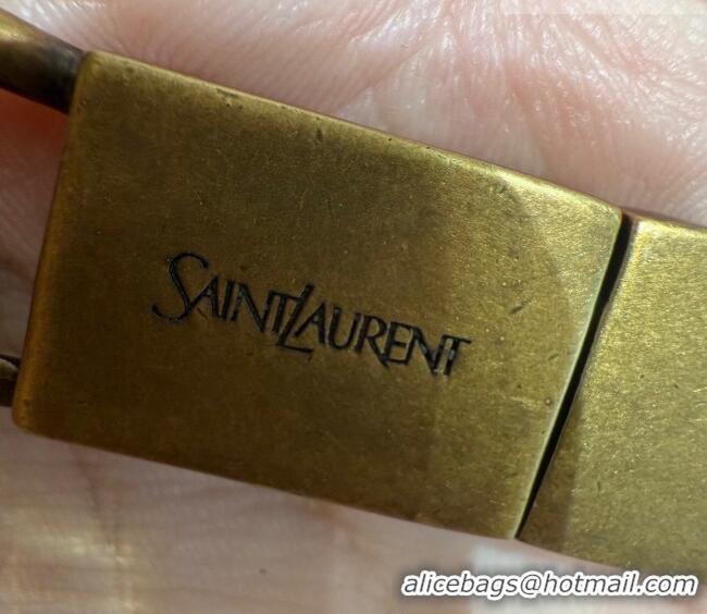 Top Quality Saint Laurent Wide Gold-Tone Chain Belt 0724 Aged Gold 2025