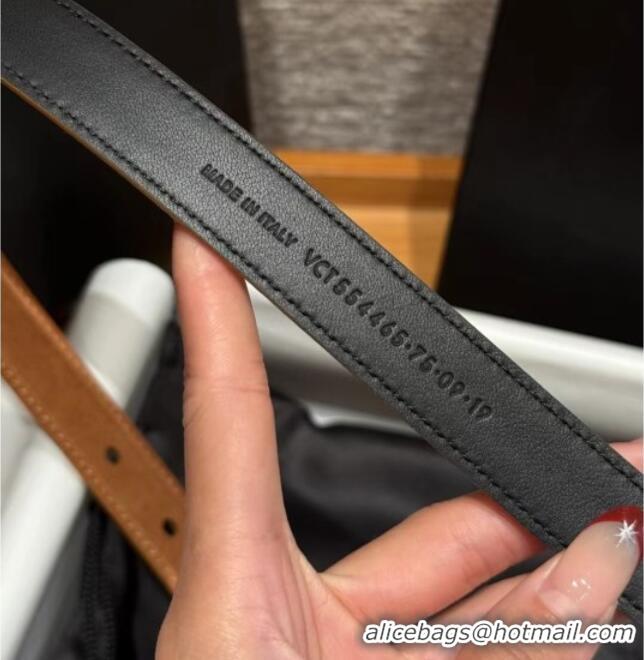 Top Quality Saint Laurent Cassandre Belt 2cm in Suede and Leather YSL26010401 Brown/Gold 2025