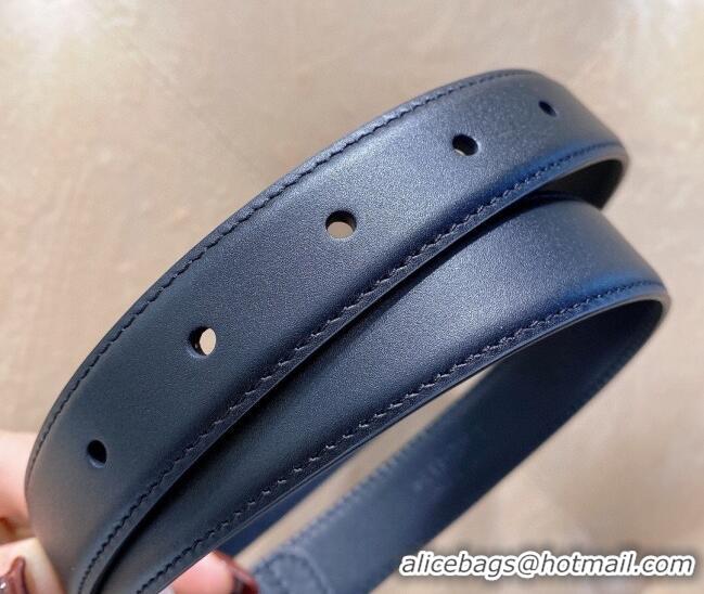 Modern Classic Saint Laurent Calfskin Leather Belt 3cm YSL26010402 Blue/Gold 2025