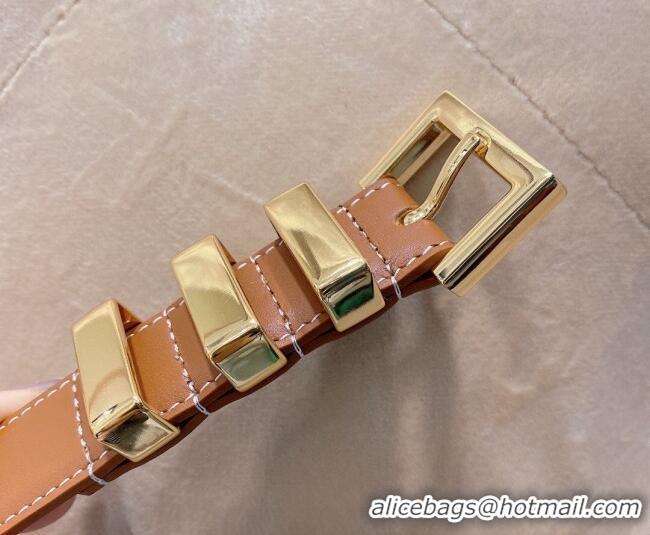 Grade Quality Saint Laurent Calfskin Leather Belt 3cm YSL26010402 Brown 2025