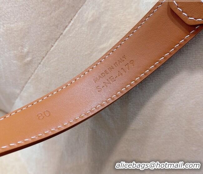Grade Quality Saint Laurent Calfskin Leather Belt 3cm YSL26010402 Brown 2025