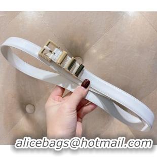 New Design Saint Laurent Calfskin Leather Belt 3cm YSL26010402 White 2025