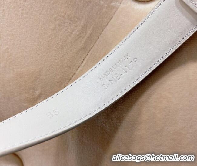 New Design Saint Laurent Calfskin Leather Belt 3cm YSL26010402 White 2025