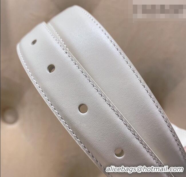 New Design Saint Laurent Calfskin Leather Belt 3cm YSL26010402 White 2025