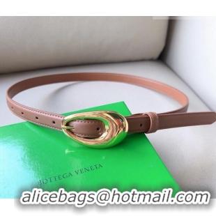 Discount Price  Bottega Veneta Soft Calfskin Belt 2cm with Gold Pin Buckle 0315 Light Brown 2025