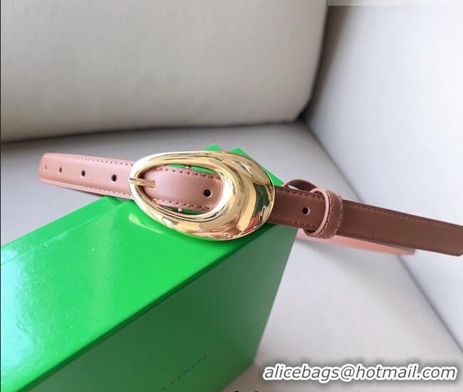 Discount Price  Bottega Veneta Soft Calfskin Belt 2cm with Gold Pin Buckle 0315 Light Brown 2025